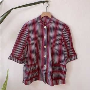 Vintage Smock Button Down Shirt with POCKETS